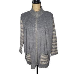 Vintage 90s Y2K Grey Cozy Oversized Jacket 2X